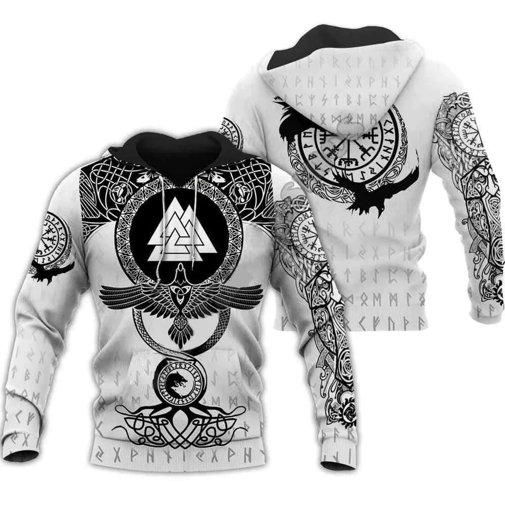 2024 New Hoodie 3d Viking Harajuku Print Pullover Men's Hooded Sweatshirt Oversized Vintage Male Clothing Fall Long Sleeve - Matrix Studios
