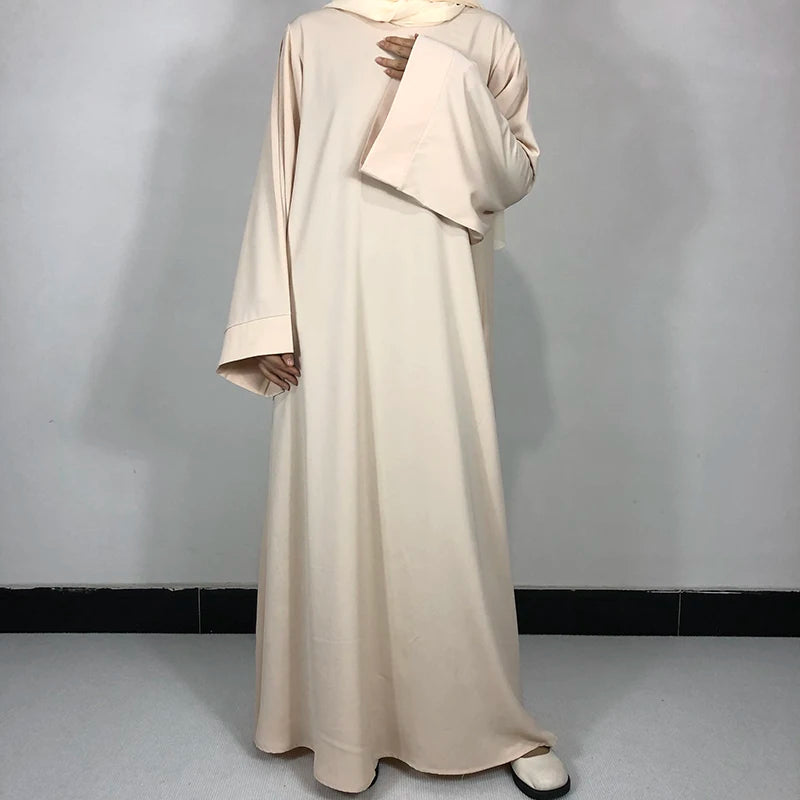 15 Colors Basic Plain Nida Abaya With Free Belt High Quality Muslim Women Modest Simple Dress EID Ramadan Islamic Clothing - Matrix-studios.com
