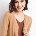 Cardigans Women 2025 Autumn Single Breasted V-neck Knitted Sweater Fashion Short Knitwear Solid Blue Green Pink Women's Jumpers - Matrix Studios