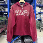 26ss Winter Green Oversize Street Outfit SATOSHI Jacket Washed Retro Distressed Splashed Ink Zipper Hoodie Men Women Loose Hoody - Matrix-studios.com