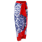 2026 New Sexy Print Retro Swimwear Beach Dress Cover Up Long Skirts Skirt Party Outfits Swimsuit Beachwear - Matrix Studios