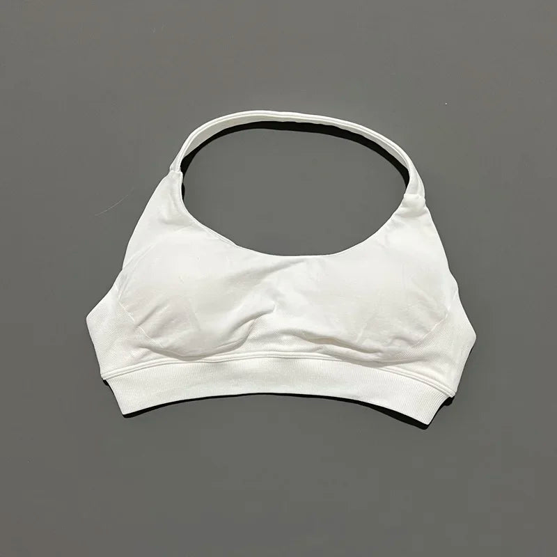 Women Sports Bra Seamless Halter Yoga Clothes Removable Cups Women Workout Clothing Gym Backless Bra Running Workout Tops - Matrix Studios