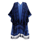 MJSERECA New Bohemian Burnt Plush Kimono for Woman Long Cardigan With tassel Beach Cover-up Casual Cardigan Shawl Chiffon Shirt - Matrix Studios