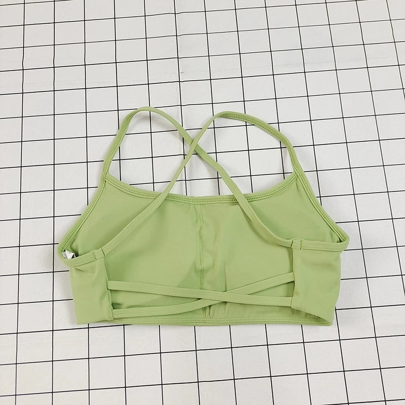 Colorful Strappy Yoga Bra with Sexy Criss Cross Back - Light Support, Quick Dry, Perfect for Summer Workout & Layering - Matrix Studios