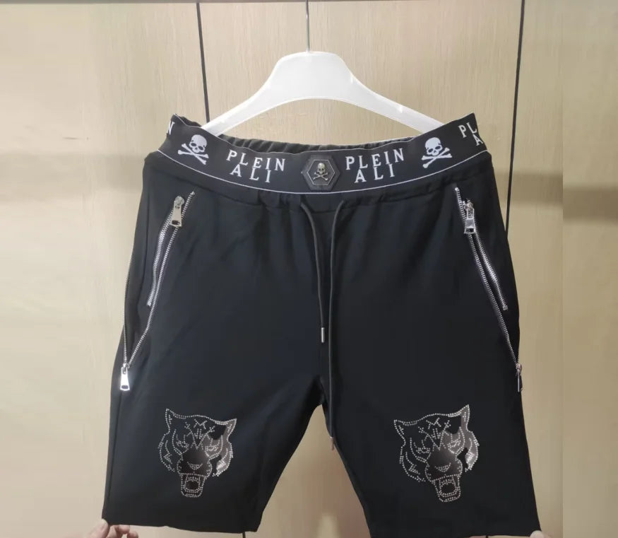 2025 Designer  Rhinestone  short Summer Luxurious Plein ali Hip Hop Male Brand Casual short pant