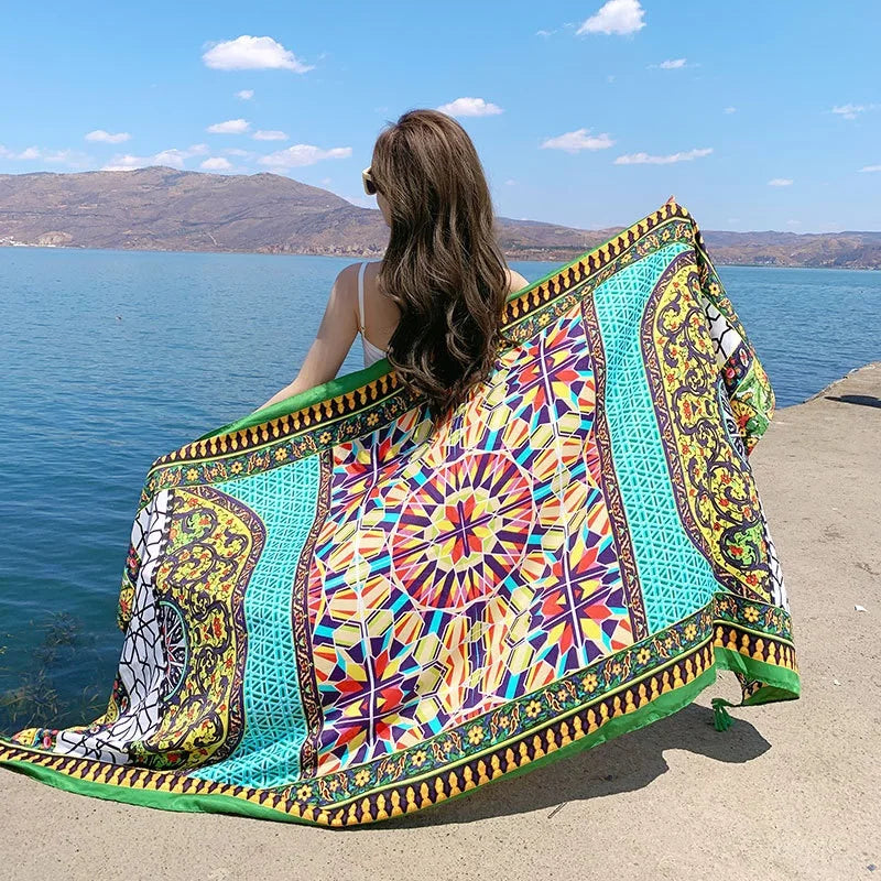 28 Styles 90x180cm Travel Beach Sunscreen Scarve Bikini Large Shawl Sarong Wrap Scarf Women Brazilian Swimsuit Bathing Cover-ups - Matrix Studios