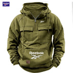 2026 Reebok Logo Multi-Pocket Design Hoodie - The Top Choice for Fashionable Autumn and Winter, a Semi-Zippered Hooded Comforta - Matrix Studios