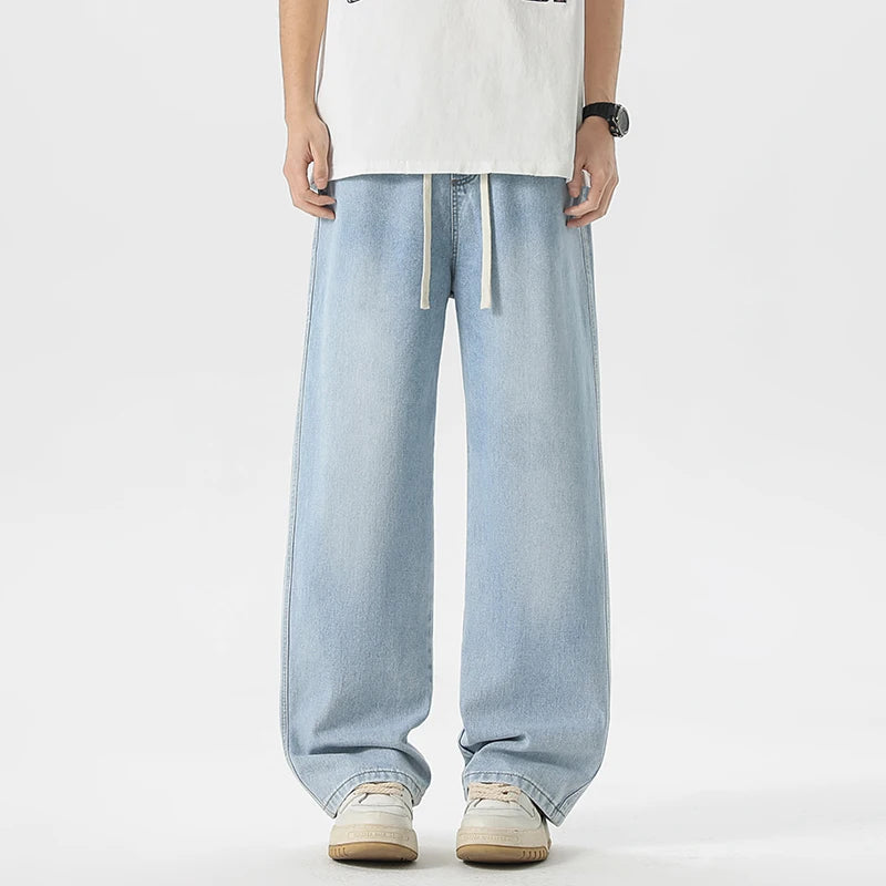 Men's Jeans American Loose Wide-leg Loose Straight Casual Trousers Street Hip-hop Baggy Jeans Black Grey  Blue Streetwear Men - Matrix Studios
