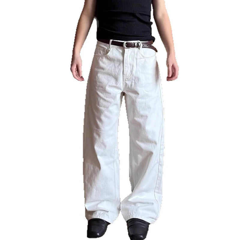 IEFB Men's Jeasn New Summer American Style Straight Leg Wide Leg Solid Color Simple Folding Male Casual Trousers 2026 9W2196 - Matrix Studios