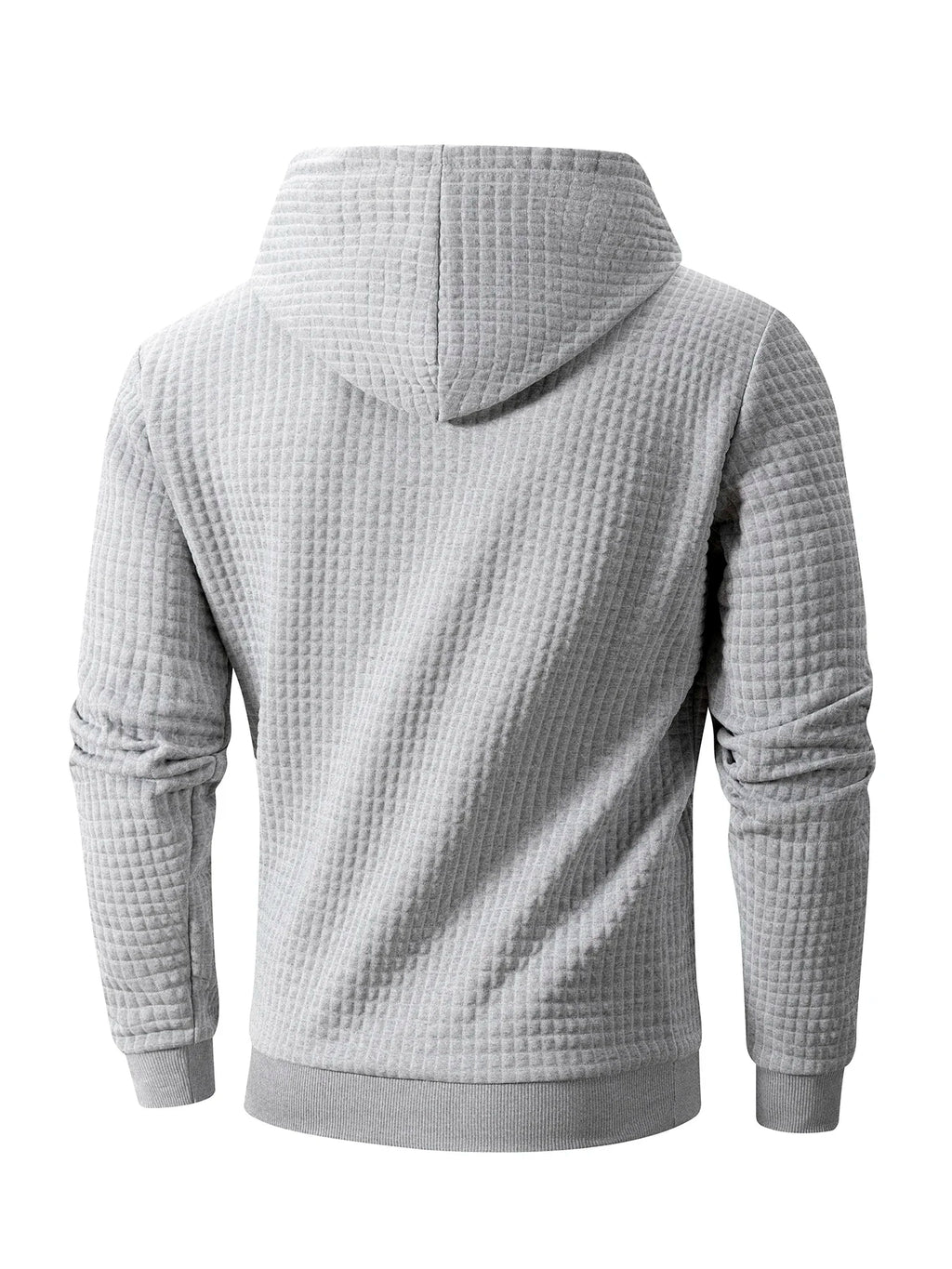 New Autumn Men's Hoodie Waffle Pattern Long Sleeve Sweatshirt Solid Color Casual Warm Pullover Outdoor Sportswear Men's Clothing - Matrix Studios