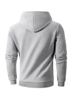 New Autumn Men's Hoodie Waffle Pattern Long Sleeve Sweatshirt Solid Color Casual Warm Pullover Outdoor Sportswear Men's Clothing - Matrix Studios