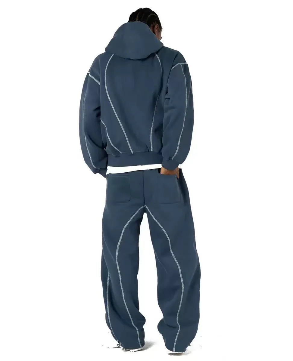 Street Retro Men's Casual Sportswear with Trendy Silhouettes Unique Hip-Hop Style Patterned Oversized Sweatshirts Casual Hoodies