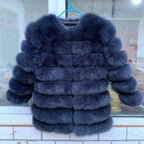 70CM 4in1 New Fast Shipping New Fashion Women Fashion Real Natural Fox Fur Long Coat Jacket for Winter Warm Over Coat - Matrix Studios