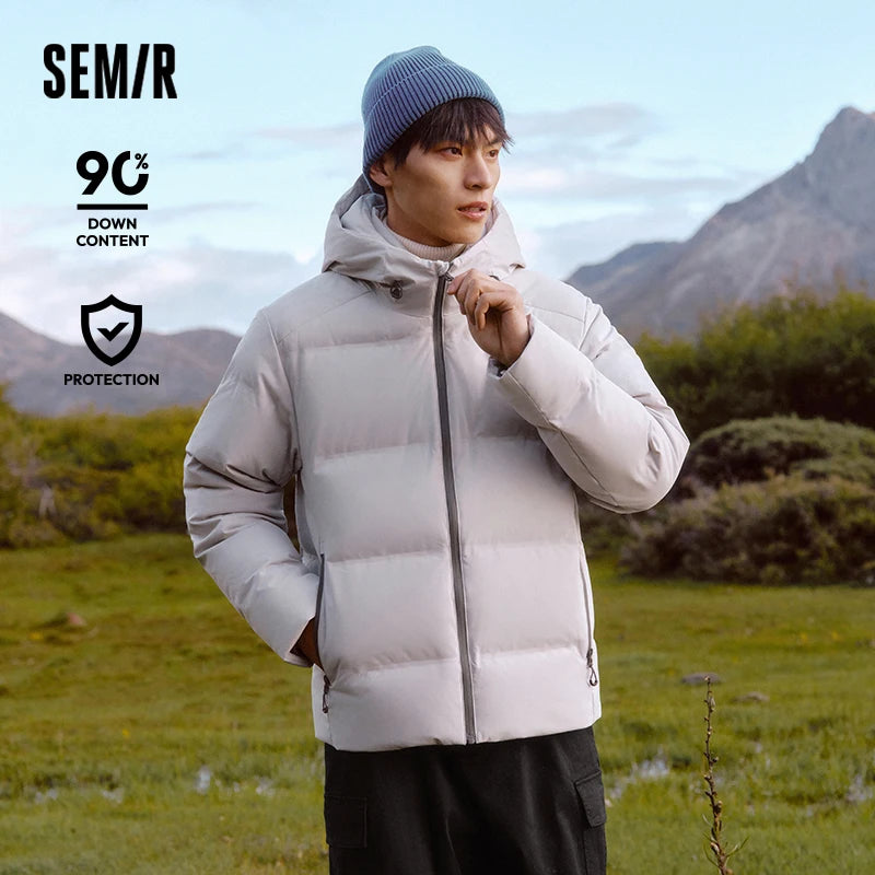 Semir Down Jacket Men New Winter Waterproof Outerwear Textured Hooded Top Versatile - Matrix Studios