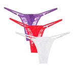1/3pcs Sexy Lace Adjustable Thongs for Women Low Rise Hollow Out Briefs Summer Breathable Panties Perspective Lingerie - Matrix Studios