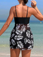 2024 Women's Tankini Set with Shorts Padded Printed Swimwear Female Summer Beachwear Swim Suit Casual Dress for Swimming - Matrix-studios.com