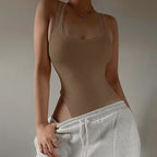 Sleeveless Knit Bodysuit Hot Summer Sexy Bodycon Off Shoulder Halter Tops Casual Street Bodice For Women ClubWear - Matrix-studios.com
