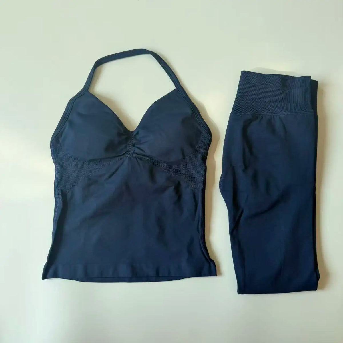 2 Pieces Set Yoga Leggings Set Women Backless Tank Tops High Waist Scrunch Gym Suit Fitness Clothes Outfit Yoga Set - Matrix-studios.com