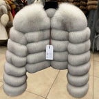 QUEENTINA Fox Fur Coat Long Sleeves Real Winter Women'S Brown 2025 Leather And Skin Clothing Natural New In Coats & Jackets - Matrix Studios
