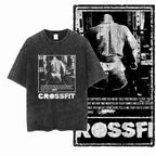 YG BODY BUILDING Printed Cotton Acid Washed Graphic Unisex T Shirt Cool CROSSFIT Streetwear Men Tshirts Big Size Tee for Men - Matrix Studios