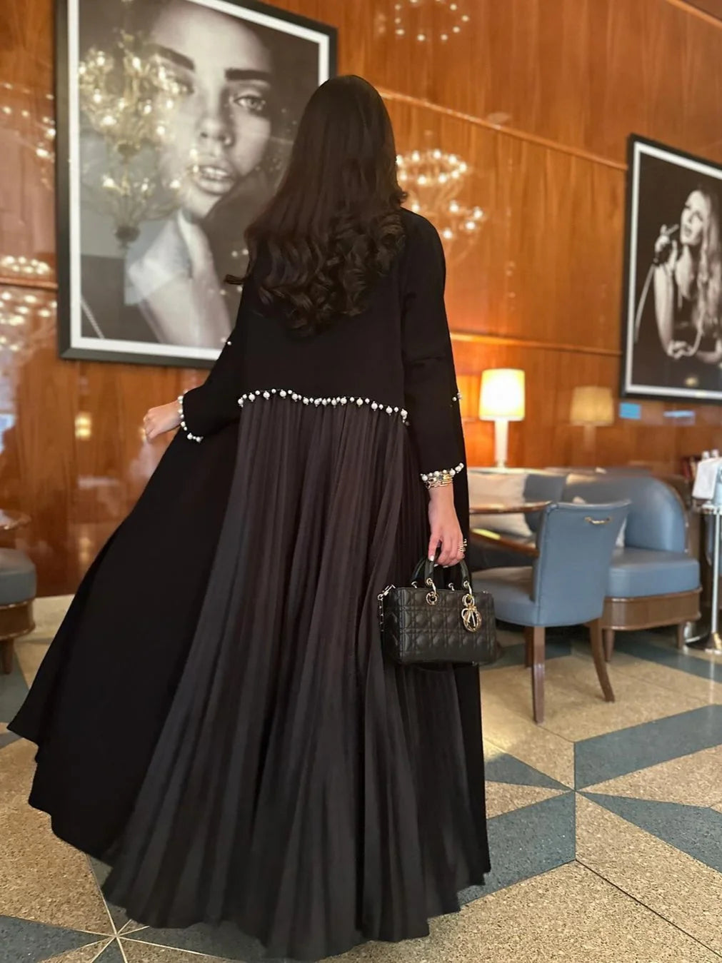Eid Muslim Pearl Abaya for Women Beading Ramadan Cardigan Pleated Long Dress Morocco Kaftan Long Abayas Dubai Robe Jalabiya 2024 - Matrix-studios.com
