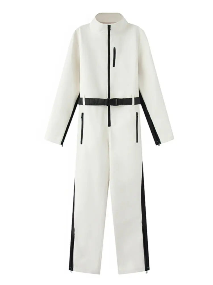 2026 Women's Elegant Skateboard One-piece Fleece Ski Bodysuit Female Long Sleeve Waterproof Windproof Patchwork Skiing Jumpsuits - Matrix Studios