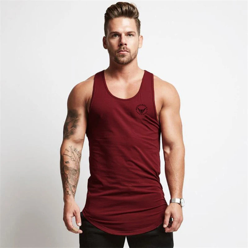 Cotton Material Summer Fitness Sports Vest Men's T-shirt Comfortable Bottoming Sweatshirt Workout Clothes - Matrix Studios