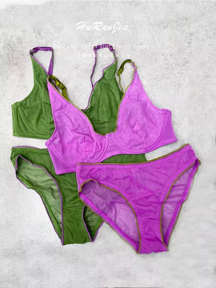 YUQI French Summer Bra - Sexy Euro Color-Block Lingerie | Slim Push-Up Lift & Anti-Sag Support | Anti-Sag Comfort Fit Underwear - Matrix-studios.com