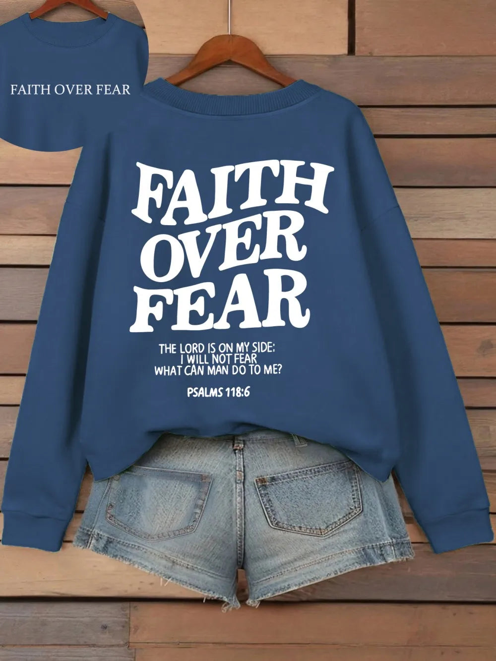 Casual Women's Hoodies Faith Over Fear Letter Printing Sweatshirts Fleece Warm Comfortable Pocket Pullovers Autumn Streetwear - Matrix Studios