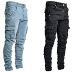 New Autumn Men Pants Casual Tactical Jeans Male Multiple Pockets Cargo Pant Casual Straight Dimem Jeans Trousers Plus Size S-4Xl - Matrix Studios
