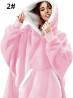 Winter Hoodies Sweatshirt Women Men Pullover Fleece Giant TV Oversized Blanket with Long Flannel Sleeves - Matrix Studios