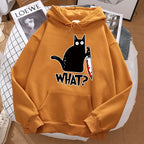 What Cute Little Black Cat Holding A Knife Men Hoodie Street Fleece Hoody Hipster Autumn Sweatshirt Hip Hop Clothing Woman - Matrix Studios