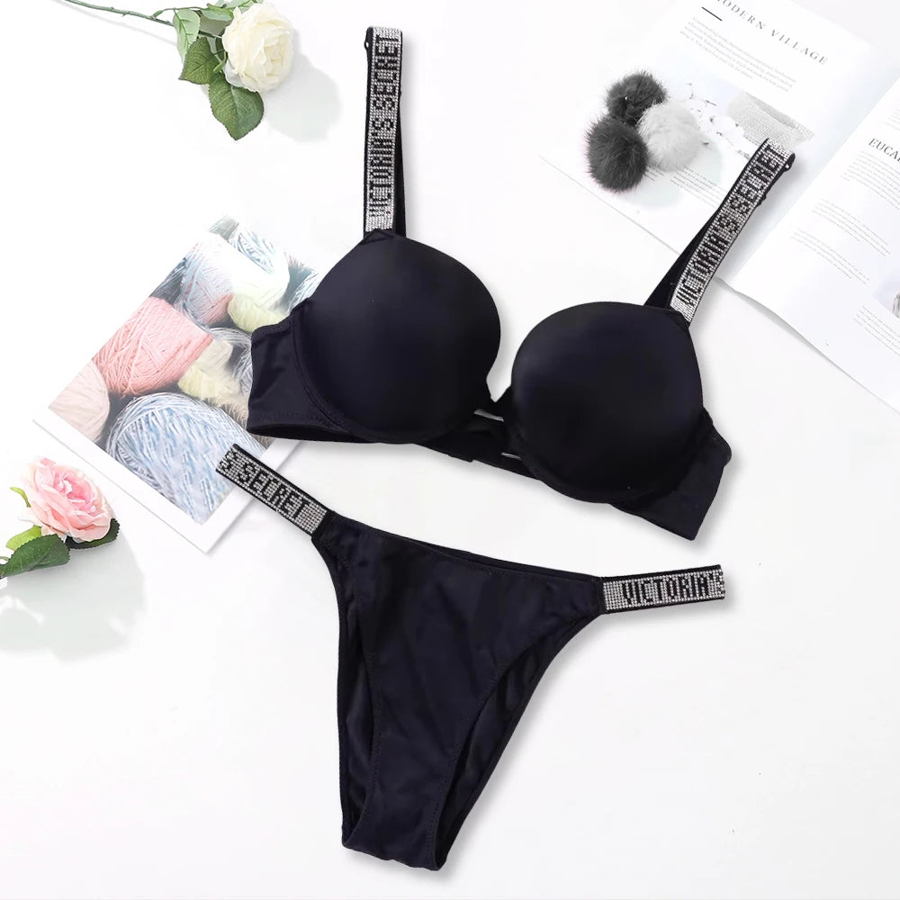Victoria's Secret Women's Fashion Lingerie Set Sexy Breathable Soft Versatile Shapewear Sexy Lingerie Bra and Panty Set Push Up - Matrix-studios.com