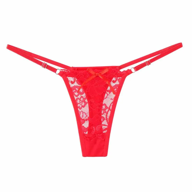 1/3pcs Sexy Lace Adjustable Thongs for Women Low Rise Hollow Out Briefs Summer Breathable Panties Perspective Lingerie - Matrix Studios