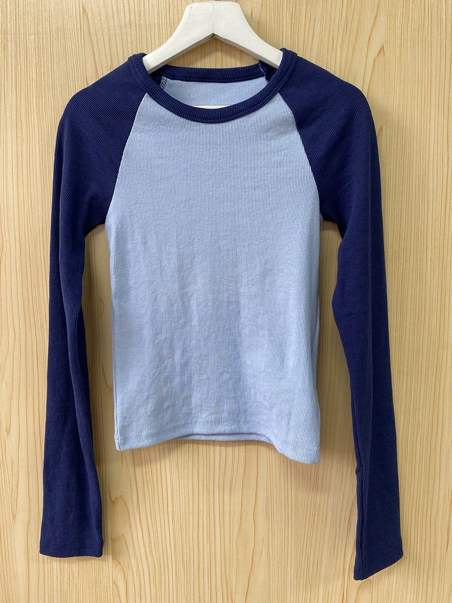 Pink Striped Slim Long Sleeve Tees Women Spring Casual Cotton O-neck Tshirt New Tops Clothes Sweet Cute  Vintage T-shirts Y2K - Matrix-studios.com