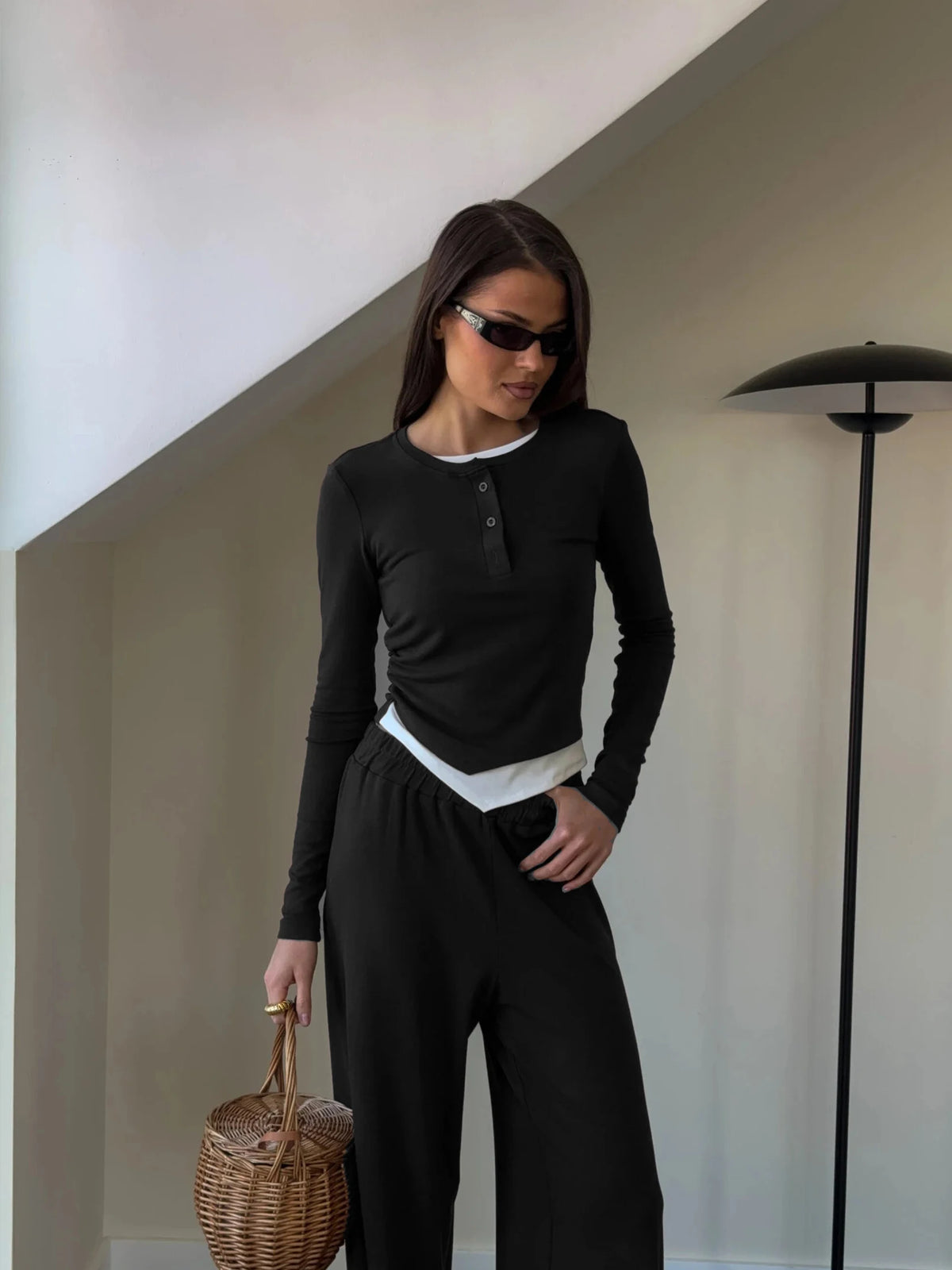 Hirsionsan Modal Soft Loose Sets Women 2026 Casual Two Pieces Long Sleeve T Shirts and High Waist Dresses Outfits Tracksuit - Matrix-studios.com