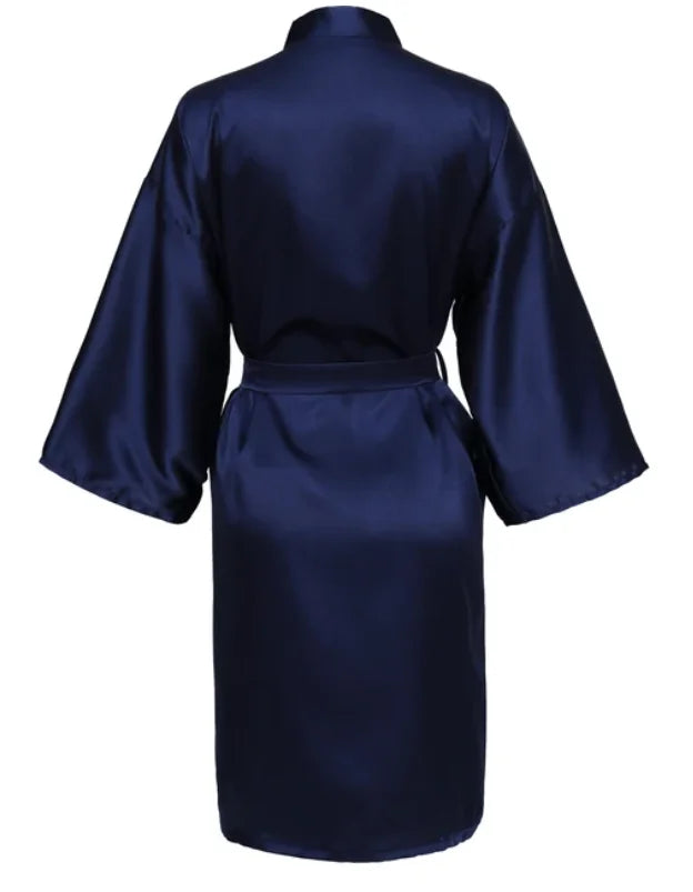 Wedding Party Team Bride Robe Without Letters Kimono Satin Pajamas Bridesmaid Plain Bathrobe SP088 - Matrix-studios.com