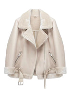 Ailegogo Winter Coats Women Thickness Faux Leather Fur Sheepskin Female Fur Leather Jacket Aviator Outwear Casaco Feminino - Matrix Studios