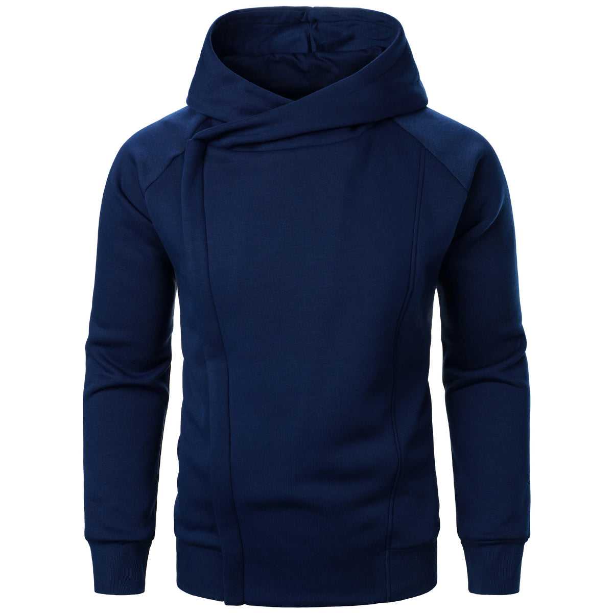 Autumn winter men's solid color hooded top Long sleeve side zipper design hoodie - Matrix Studios