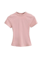 2025 New High Quality Casual T shirt Sexy Slim Short Sleeves Fashion Trend Solid Women Clothing y2k Tops - Matrix-studios.com