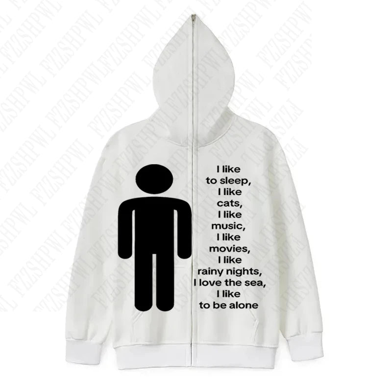 American y2k Harajuku street vintage trend autumn and winter, unique hip-hop punk print for both men and women, pullover hoodie