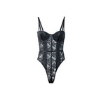 Sexy Lace Bodysuit for Women Bodies Elegant Women's Top 2025 New Summer Solid Bodycon Ribbed Bodysuits - Matrix-studios.com