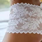 Women Panties Hollow Out Lace Mid Waist Anti-septic Solid Color Elastic See-through Women Underpants Briefs Underwear - Matrix Studios