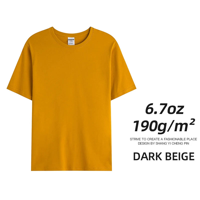 6.7oz 190gsm Combed Cotton Tees Tshirts Mens Solid Tops Woman Male Custom Team Uniform Class Clothes Summer Brand Customization - Matrix Studios