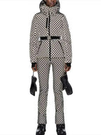 2026 Women's Winter Hooded Padded Sport Parkas Pants 2 PCS Set Belt Female Elegant Warm Windproof Skiing Coats Jackets Trousers - Matrix-studios.com