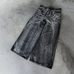 Y2K Baggy Jeans vintage Splicing embroidery Pattern high quality jeans Hip Hop Gothic Streetwear men women Casual wide leg jeans - Matrix Studios