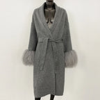 High End Double-sided Wool Strapping Real Wool Fur Coat Women's Removable Cuffs Fox Fur Temperament Cashmere Short Jacket - Matrix Studios