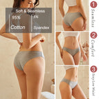 4PCS/SET Seamless Cotton Panties Women Sexy Low Waist Briefs Solid Color Breathable Female Underwear Soft  Comfortable Intimates - Matrix Studios