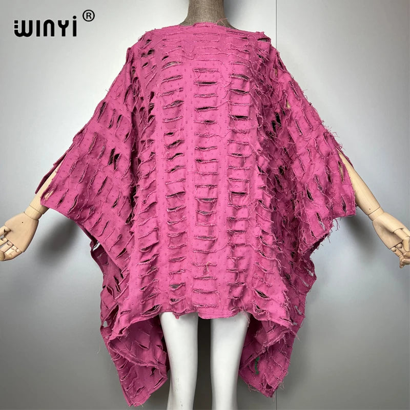 WINYI Original Denim Sexy Short Dress with Holes New Fashion Africa Womens Party Holiday Casual Maxi Beach Dress - Matrix Studios