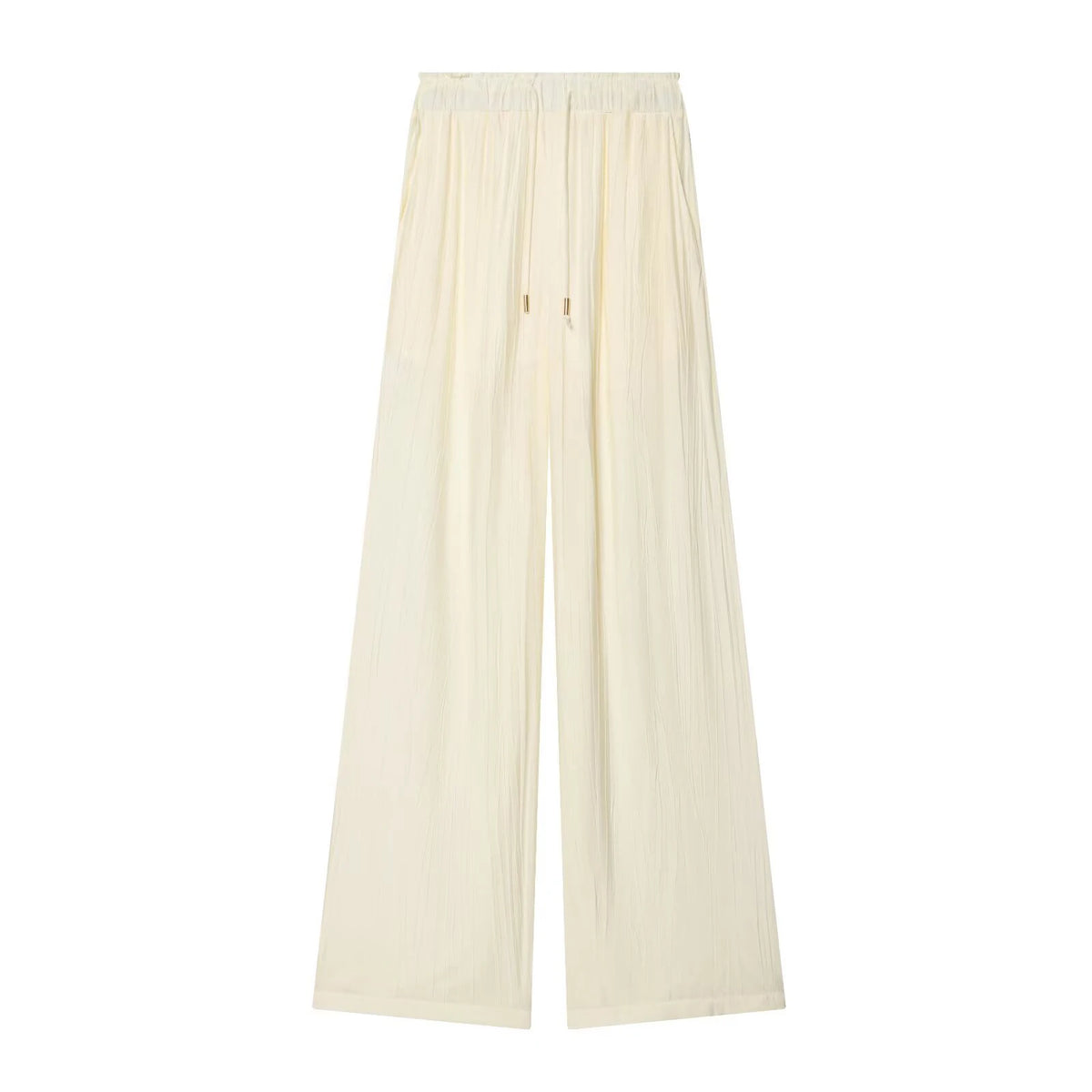 Autumn new women's loose and simple V-neck long sleeved shirt with elastic waist and wide leg pants set - Matrix-studios.com